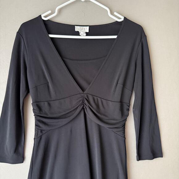 Ann Taylor LOFT Size 4 Black shift long sleeve mini Dress - Picture 2 of 9